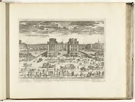 Gezicht op het Place Dauphine te Parijs, 1726