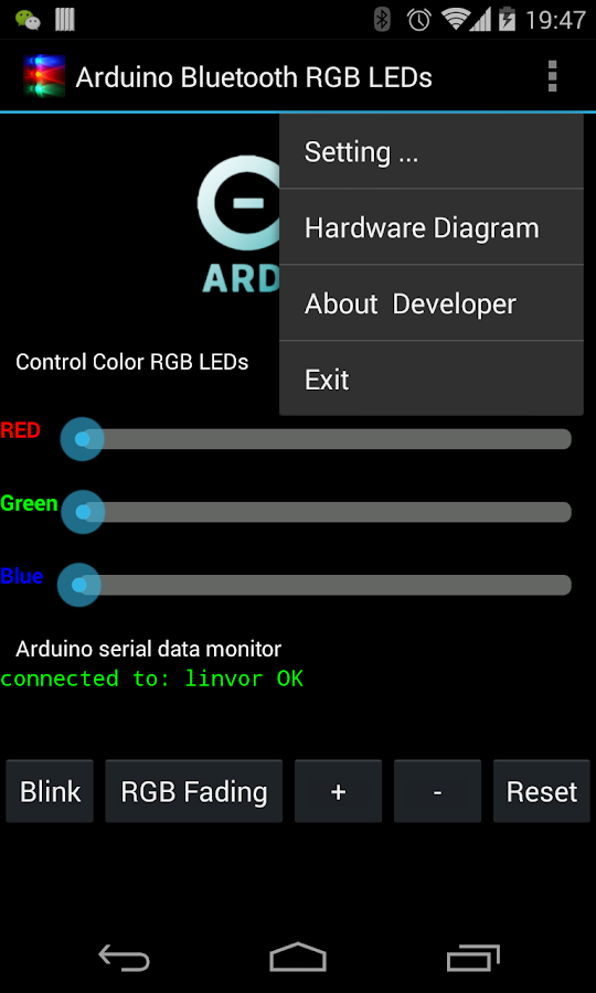   Arduino Bluetooth RGB LED- tangkapan layar 