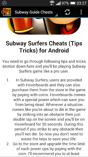 Subway Guide Cheats