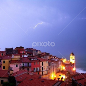 Tellaro's night  by Marco Poli - City,  Street & Park Vistas