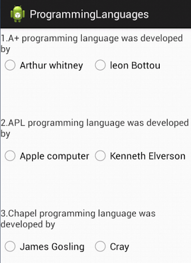 Programming Languages Quiz