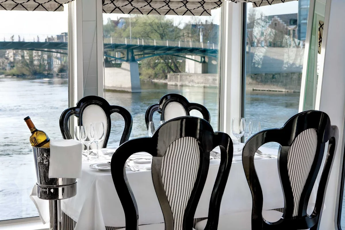 Uniworld-River-Princess-restaurant-view - You won't miss a moment of your travels when dining in the River Princess dining room with its expansive views.