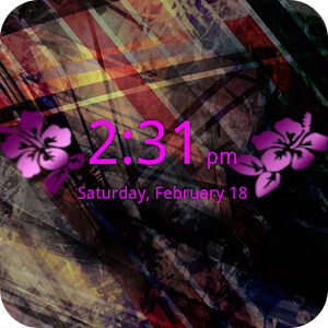 Pink Flowers Digital Clock