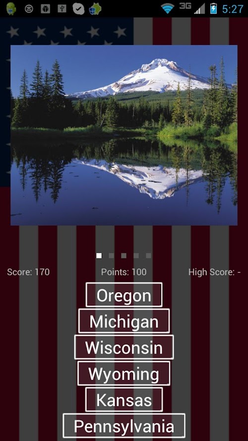 Android application Guess U.S. - US States Trivia screenshort