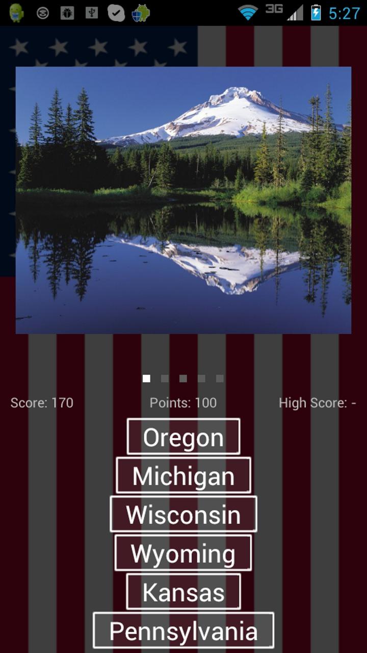Guess U.S. - US States Trivia Screen 1