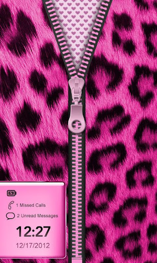 Pink Cheetah Zipper Lockscreen