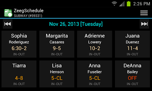 Employee Schedule Clock In/Out Business app for Android Preview 1