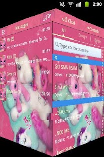 Free Download GO SMS PRO Theme Pink Pony APK for Android