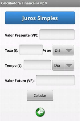 Calculadora Financeira Screen 2