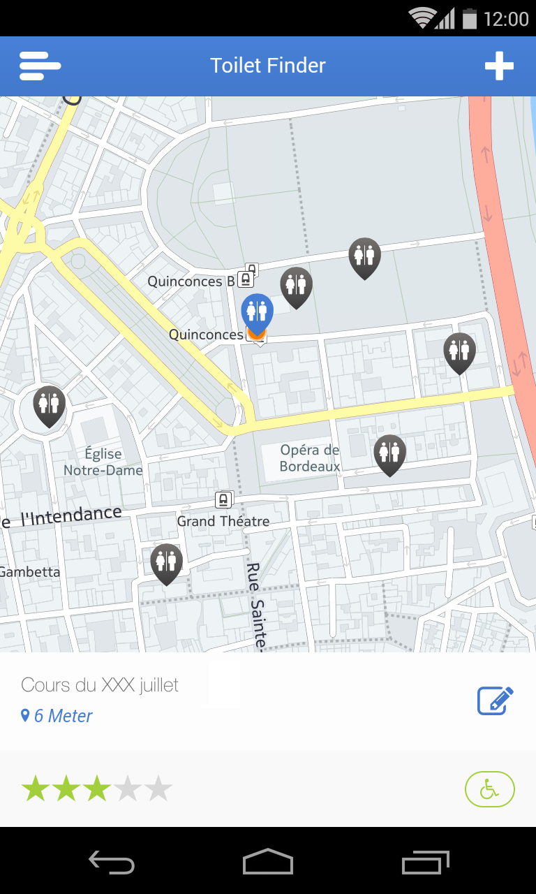 Android application Toilet Finder screenshort