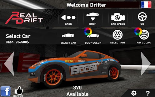 Real Racing Drift Car - pantalla de miniaturas