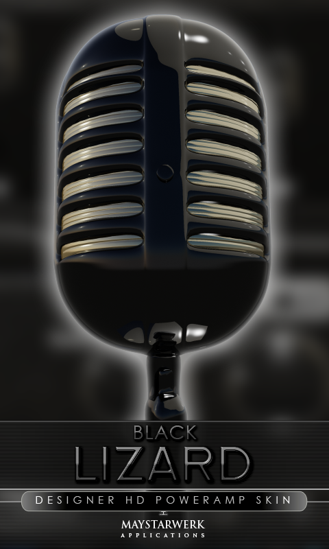 Android application Poweramp skin black lizard screenshort