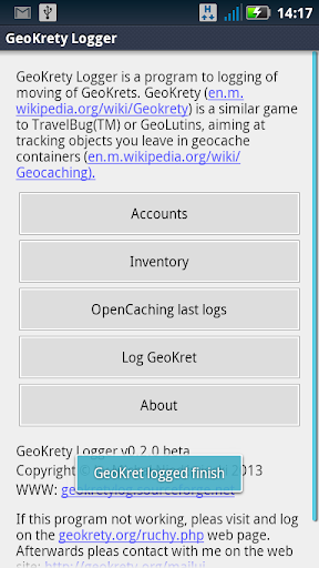 GeoKrety Logger