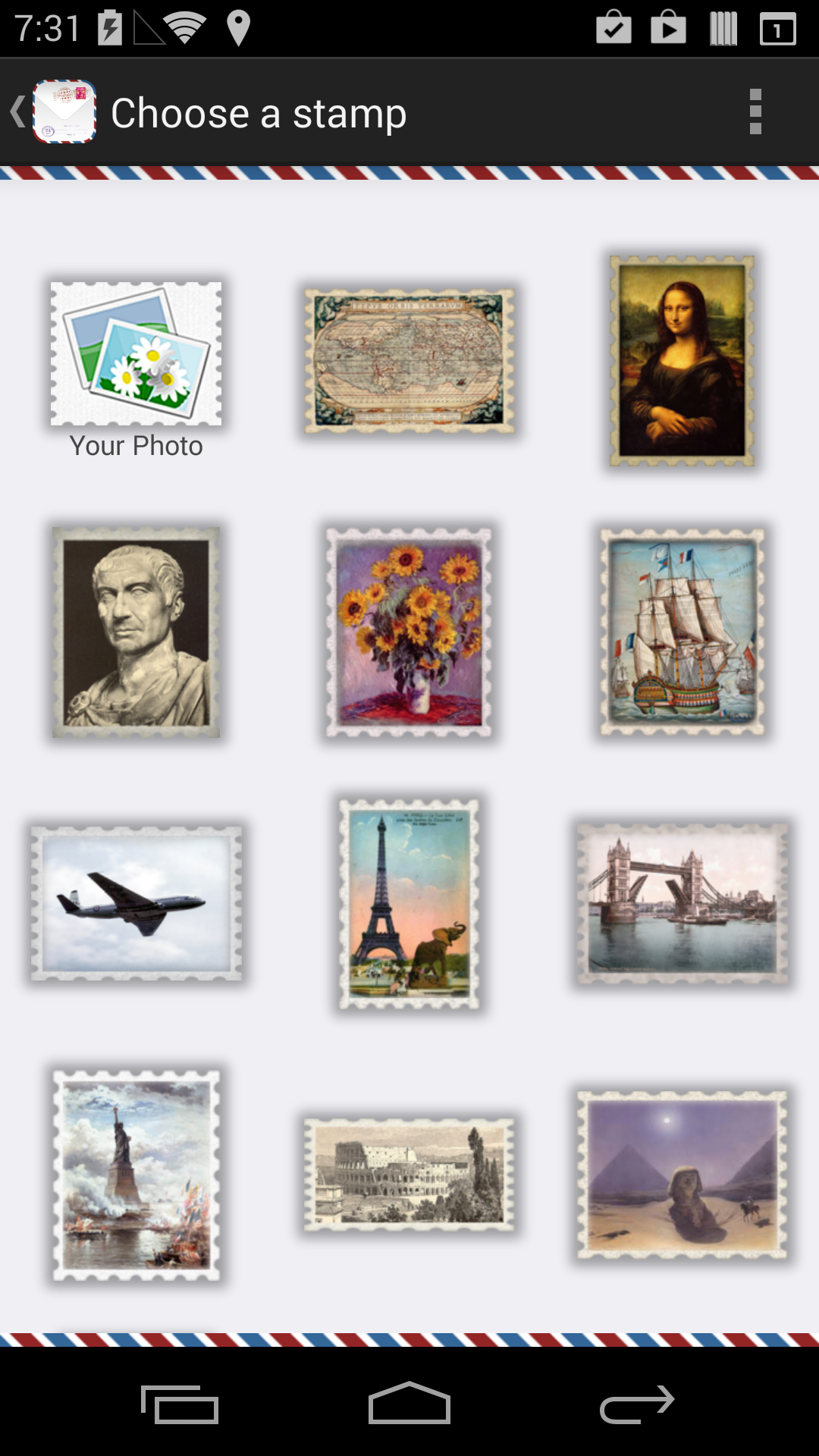 Android application Postale screenshort