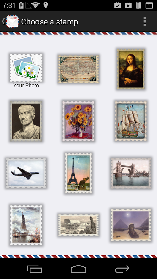 Android application Postale screenshort
