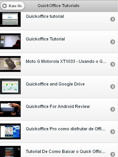 QuickOffice Tutorials