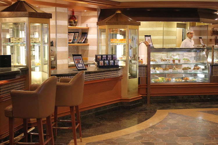 International Cafe, ideal for lunchtime snacks and cakes, on your Emerald Princess cruise.