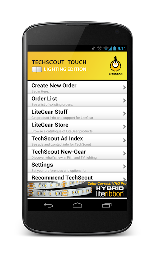 TechScout Touch Lighting