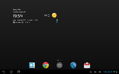 Transparent clock & weather