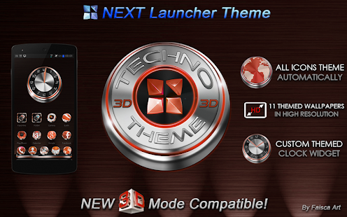 Next Launcher Theme Techno Red