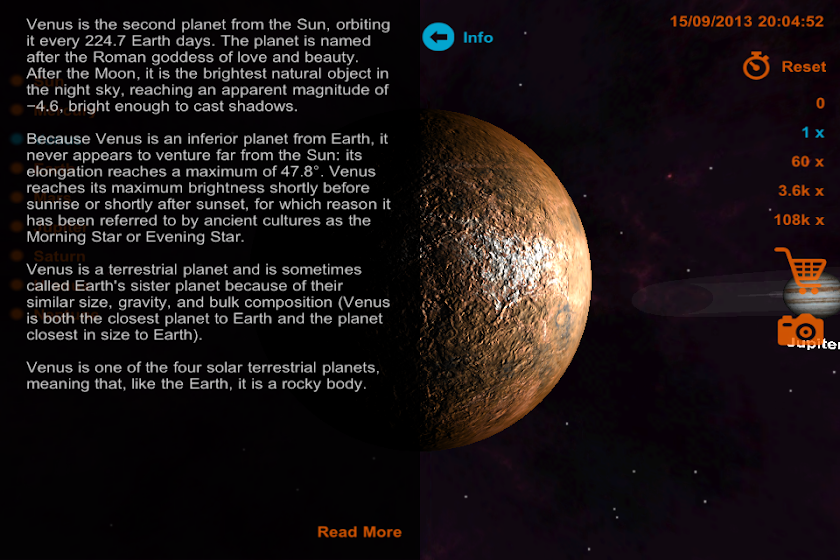 Solar System 3D Deluxe Screen 2