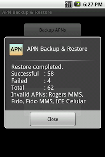 APN Backup & Restore Screenshot