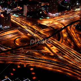 View from the top of Burj Khalifa by Akshay Samarth - City,  Street & Park Night