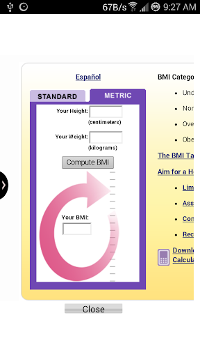 NIH BMI Calculator Unofficial