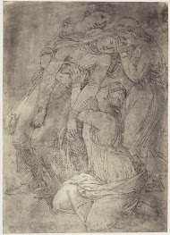 Fotoreproductie van een tekening van Rafaël, de kruisafneming