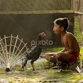 GOOD MORNING ROOSTER....!! by Aad S. Ahmad - Babies & Children Children Candids