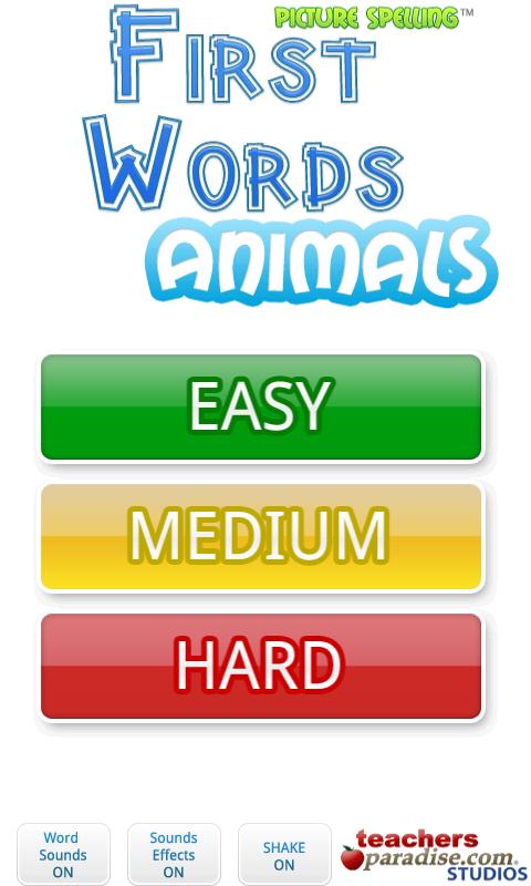 Android application First Words Animals! screenshort