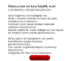 Kişilik - Karakter Testi APK صورة لقطة الشاشة #2