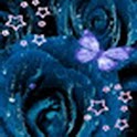 Flower Blue Glitter logo