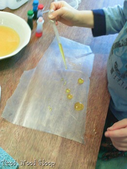 water drops on wax paper let us see surface tension