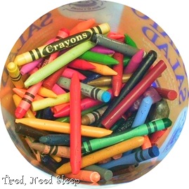 Crayons with paper removed