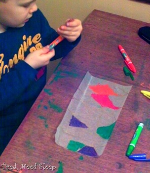 Coloring on wax paper