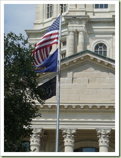 US, KS, and POWMIA flags