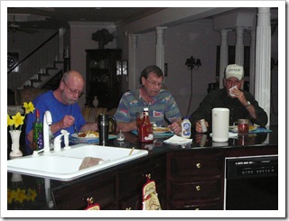 Randy, Alan, & Jim enjoying the fish fry