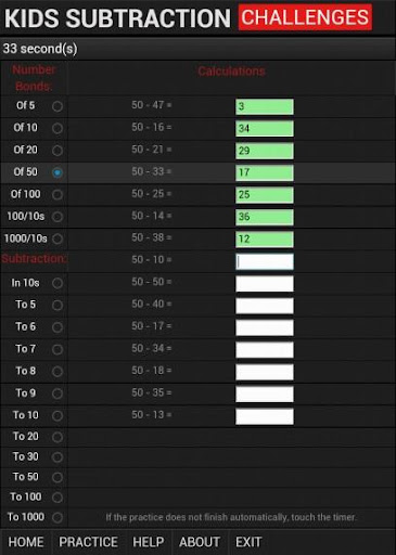 Kids Subtraction Challenges