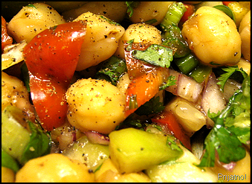 garbanzo salad, detail