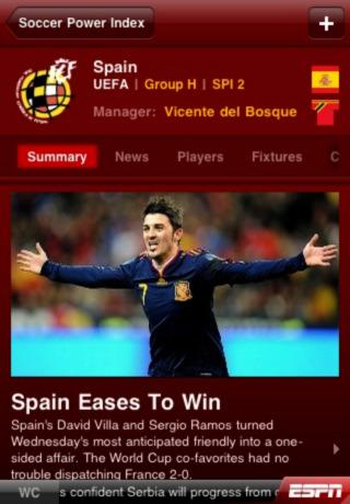 iPhone ESPN 2010 FIFA World Cup Screenshots