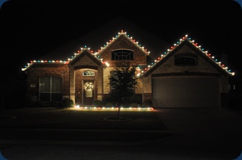 Our house with lights