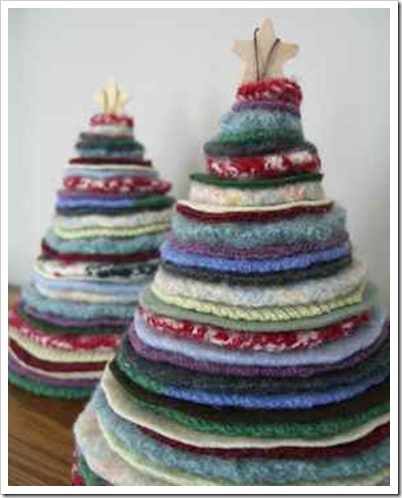 karácsonyfa dekoráció textilből