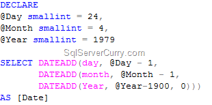 Create Date T-SQL