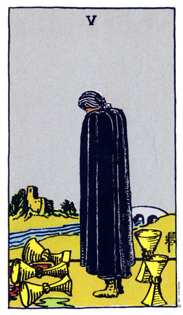 Histoires de cartes Waite Tarot 5 Coupes