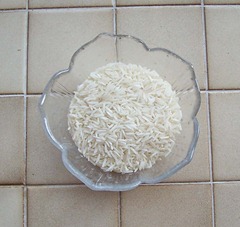 Bowl of raw Basmati rice