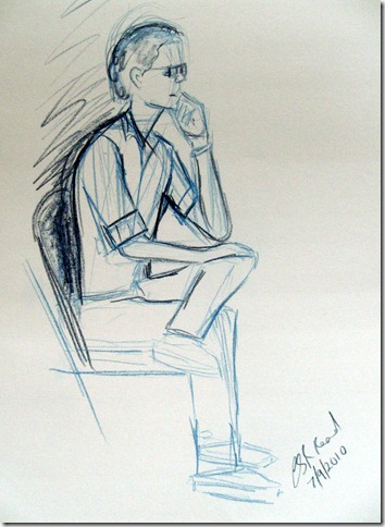 ©2010 Cathy Read -Sitting figure - 38x28cm- coloured pencil on paper