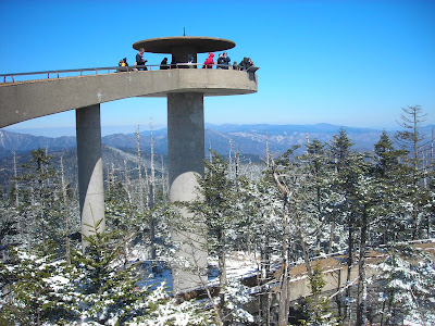 Clingman's Dome tower on a snowy day