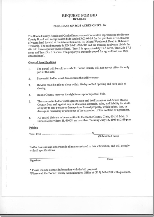 County Land Bid