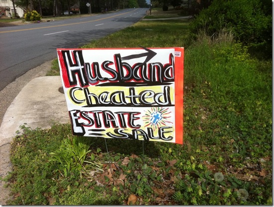 Husband Cheated Sign